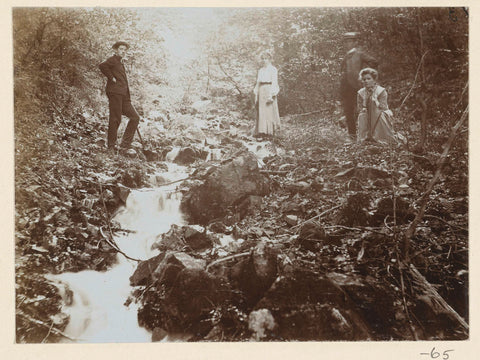 Portrait of Margo Kessler-de Lange, behind her Dolph during a walk in the woods in the Harz, Geldolph Adriaan Kessler, c. 1903 Canvas Print