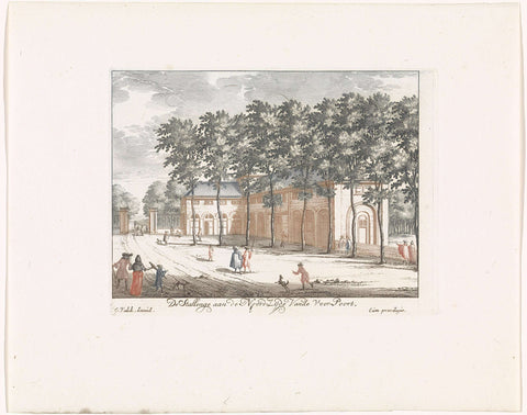 View of the stables on the north side of the front gate at Soestdijk Palace, anonymous, 1695 Canvas Print