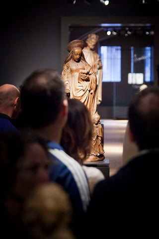 Instruction of Frits Scholten to the tour guides in the halls of Christian art 1100-1600, 2013 Canvas Print