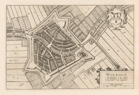 Map of Woerden, anonymous, 1652 Canvas Print