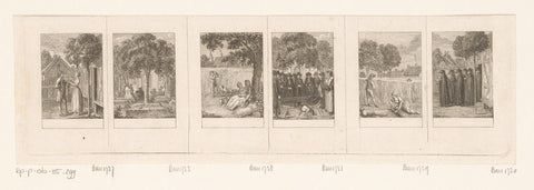 Six representations for the short poems of Ludwig Hölty, Daniel Nikolaus Chodowiecki, 1793 Canvas Print