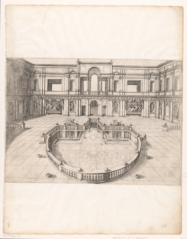 Courtyard of the Villa Giulia in Rome, anonymous, 1560 - 1590 Canvas Print