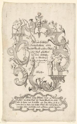 Titelblad: Des vor Schlosser aufgezeichnet neue Bandel-Wercks anderer Theil (...), Johann Conrad Reiff (possibly), c. 1600 - c. 1699 Canvas Print