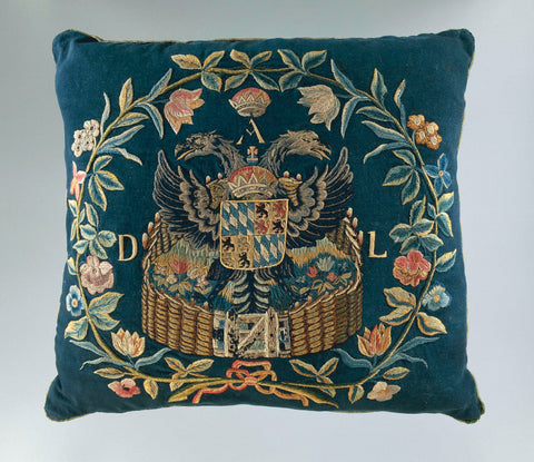 Cushion with coat of arms high water board Delfland in Dutch garden, anonymous, 1650 - 1700 Canvas Print