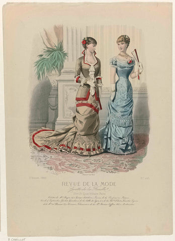 Revue de la Mode, Gazette de la Famille, Sunday, July 18, 1880, 9th year, No. 446: Toilets of Mrs. Bazin (...), A. Chaillot, 1880 Canvas Print