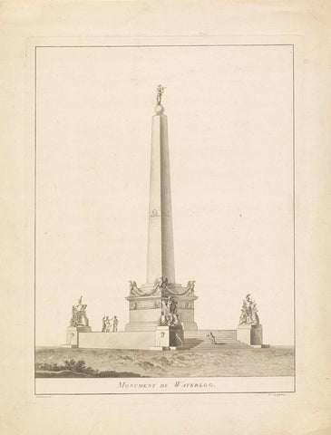 Monument to Waterloo, Pierre Jacques Goetghebuer, 1815 - 1818 Canvas Print