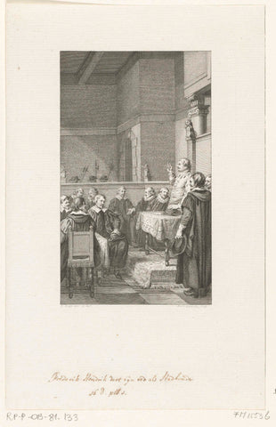 Frederik Hendrik takes the oath as stadholder, 1625, Reinier Vinkeles (I), 1786 Canvas Print