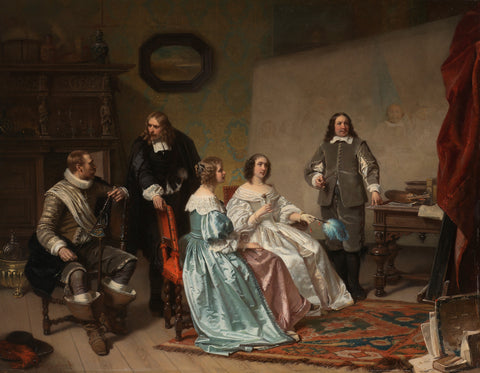 The Princess of Orange Visiting the Work-shop of Bartholomeus van der Helst, Hendrik Jacobus Scholten, c. 1850 - c. 1870 Canvas Print