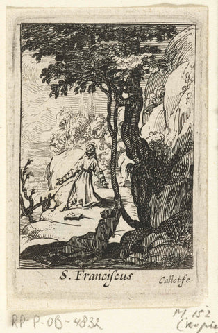 De boetvaardige Franciscus, Jacques Callot, 1632 - 1699 Canvas Print