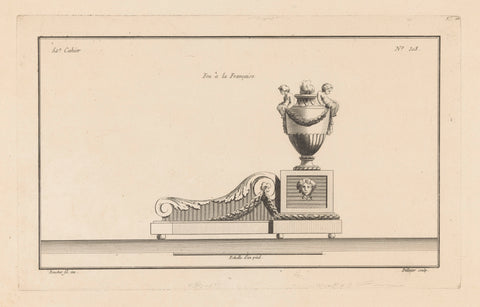 Firebox with vase with putti, Jean Pelletier, 1772 - 1779 Canvas Print