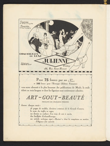 Art - Goût - Beauté, Feuillets de l' élégance féminine, Février 1926, No. 66, 6e Année, p. 28, anonymous, 1926 Canvas Print