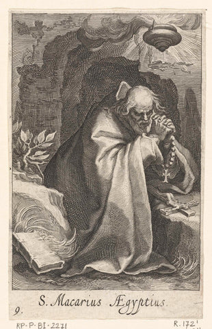 Saint Macarius of Egypt as hermit, Boëtius Adamsz. Bolswert, 1619 Canvas Print