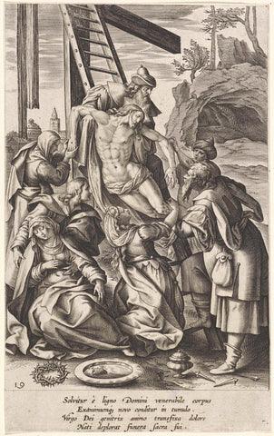 Descent from the Cross, Antonie Wierix (II), 1583 - 1587 Canvas Print