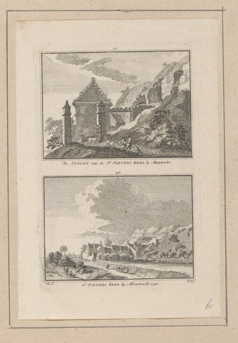 View of the entrance of the Sint-Pietersberg and view of the Sint-Pietersberg, near Maastricht, Hendrik Spilman, 1746 - 1792 Canvas Print