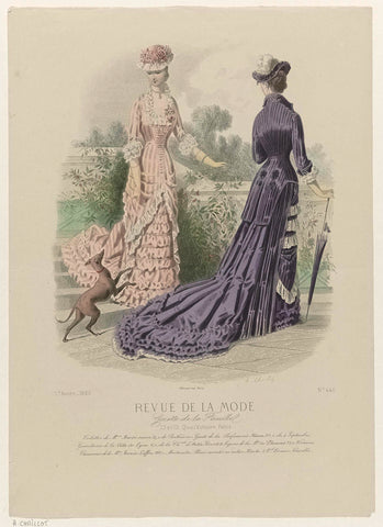 Revue de la Mode, Gazette de la Famille, 1880, 9th year, No. 440: Toilettes de M.mes Bardé soeurs (...), A. Chaillot, 1880 Canvas Print