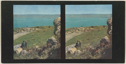 View of former Magdala on Lake Tiberias, anonymous, Farbenphotographischen Gesellschaft, 1911 - 1919 Canvas Print