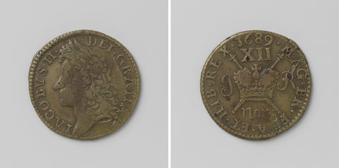 Shilling, James II, King of England, emergency coin from November 1689, anonymous, 1689 Canvas Print