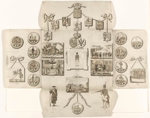 Board game over the patriots, 1793, anonymous, 1793 Canvas Print