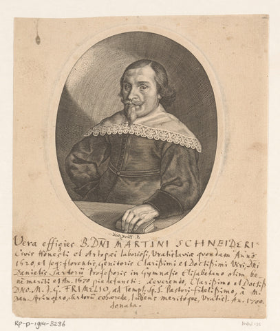 Portrait of Martin Schneider, Sebastian Furck, 1630 - 1655 Canvas Print