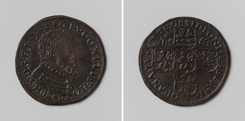 Relief of Oran, calculation medal of the court of audit of Holland in The Hague, in honour of Philip II, King of Spain, anonymous, 1563 Canvas Print