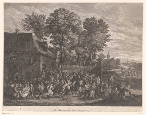 Wedding, Jacques-Philippe Le Bas, 1775 Canvas Print