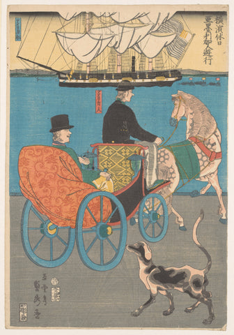 American on an outing, Utagawa Sadahide, 1861 Canvas Print