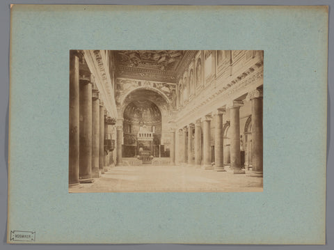 Interior of Santa Maria in Trastevere in Rome, Italy, anonymous, 1851 - 1900 Canvas Print