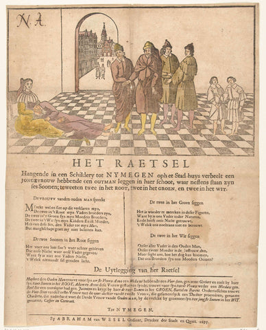 Het Nijmeegse Raadsel of het Gecompliceerde Huwelijk, 1619, anonymous, 1698 Canvas Print