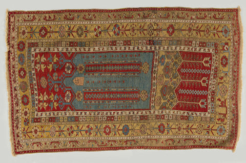 Prayer rug, so-called column cloth, with lower panel and year, LADIK, , 1800 - 1900 Canvas Print