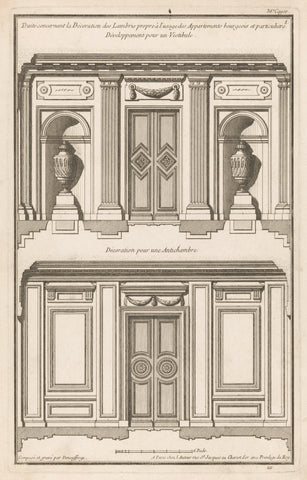 Vestibule in antechamber, Jean François de Neufforge, 1760 Canvas Print