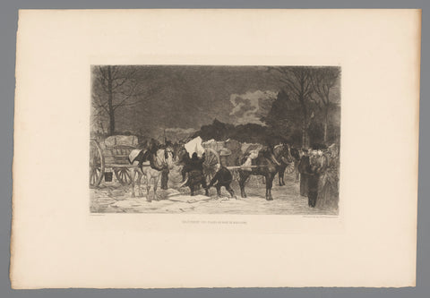 IJsbrekers aan het werk bij Bois de Boulogne, Auguste André Lançon, 1881 Canvas Print