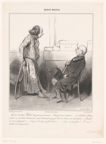 Robert Macaire regrets paying his shareholders dividends, Honoré Daumier, 1841 Canvas Print