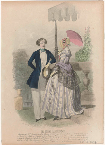 Les Modes Parisiennes, 11 April 1847, No. 215 : Chapeau des Delles Romain (...), Montaut d'Oleron. Gabriel Xavier, 1847 Canvas Print