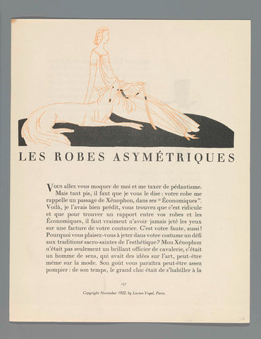 Gazette du Bon Ton, 1922 - No. 9 : p. 257: les robes assymétriques, anonymous, 1922 Canvas Print