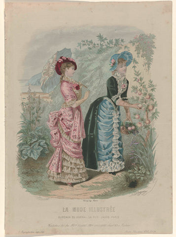 La Mode Illustrée, Journal de la Famille, Sunday, August 20, 1882, No. 34: Toilettes de la Mon. Fladry (...), J. Bonnard, 1882 Canvas Print
