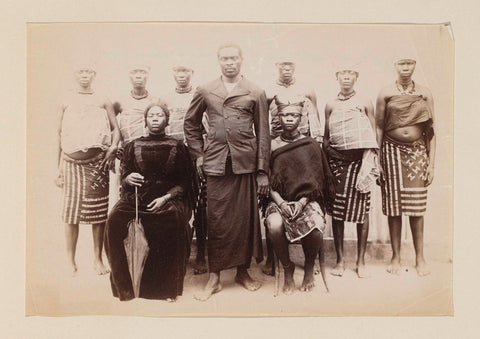 Group portrait of Coffee Deido and eight African women, probably in Cameroon, anonymous, c. 1890 - c. 1899 Canvas Print