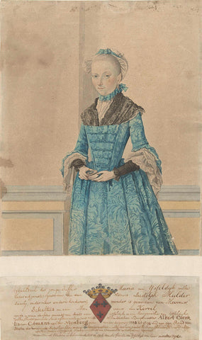 Portrait of Maria van IJsseldijk, standing kneepad, Isaac Lodewijk la Fargue van Nieuwland, 1736 - 1805 Canvas Print