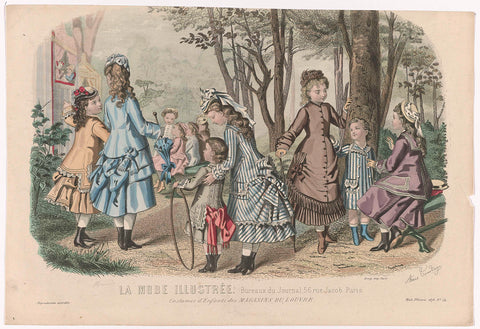 La Mode Illustrée, 1876, No. 24 : Costumes d'Enfants (...), Huard, 1876 Canvas Print