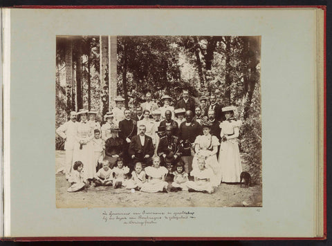 Group portrait of Governor Warmolt Tonckens with company during a visit by Maroons, on the occasion of the Coronation Celebrations in Suriname in 1898, Julius Muller (possibly), 1898 Canvas Print