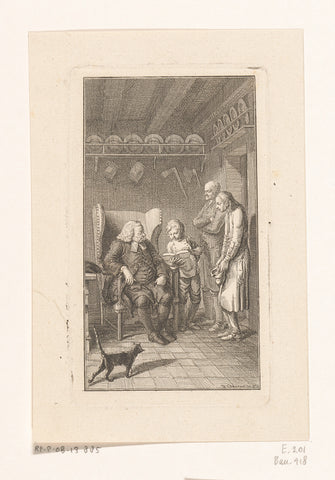 Pastor Stollbein at the stilling family, Daniel Nikolaus Chodowiecki, 1777 Canvas Print