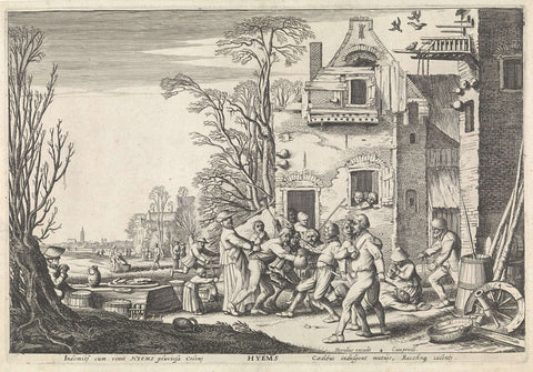 Winter (Hyems), Jan van de Velde (II), 1617 Canvas Print