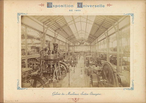 Machinery in the foreign section of the Palais des Machines in Paris, Neurdein Frères, 1900 Canvas Print