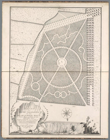 Map of the extension of the Haarlemmerhout, Hendrik Spilman (possibly), 1763 Canvas Print