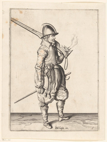 Soldier carrying his rudder on his shoulder, Jacob de Gheyn (II) (workshop or), 1597 - 1607 Canvas Print