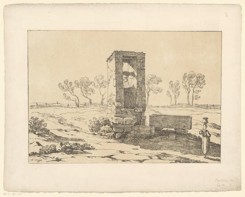 Vrouw bij waterput, Hendrik Voogd, 1820 Canvas Print