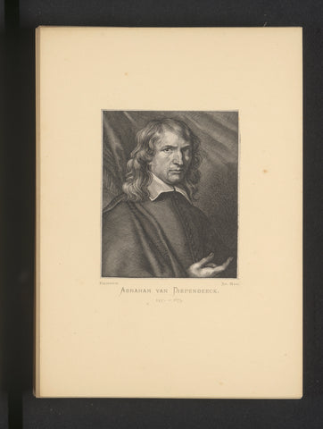 Reproduction of an engraving of a portrait of Abraham van Diepenbeeck by Paulus Pontius, Joseph Maes, c. 1872 - in or before 1877 Canvas Print