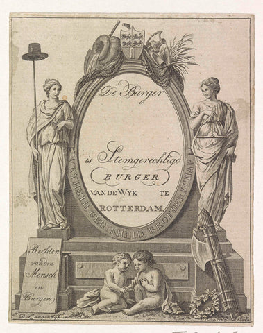 Ballot paper for a citizen in Rotterdam, 1796, Hendrik Roosing, 1796 Canvas Print