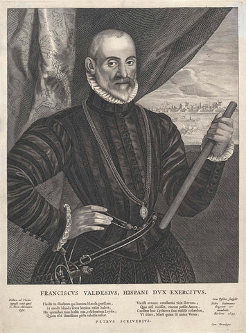 Portrait of Francisco de Valdez, Cornelis Visscher (II), 1649 Canvas Print