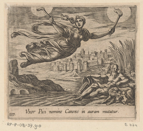 Canens searches for Picus, Antonio Tempesta, 1606 Canvas Print