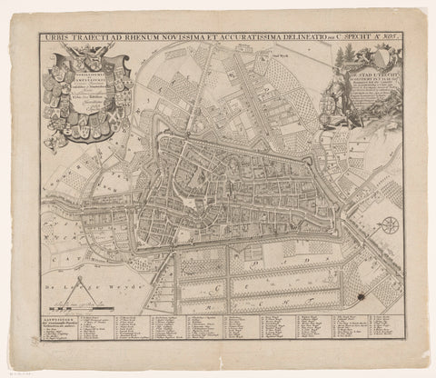 Plattegrond van de stad Utrecht, Jan van Vianen, 1695 Canvas Print